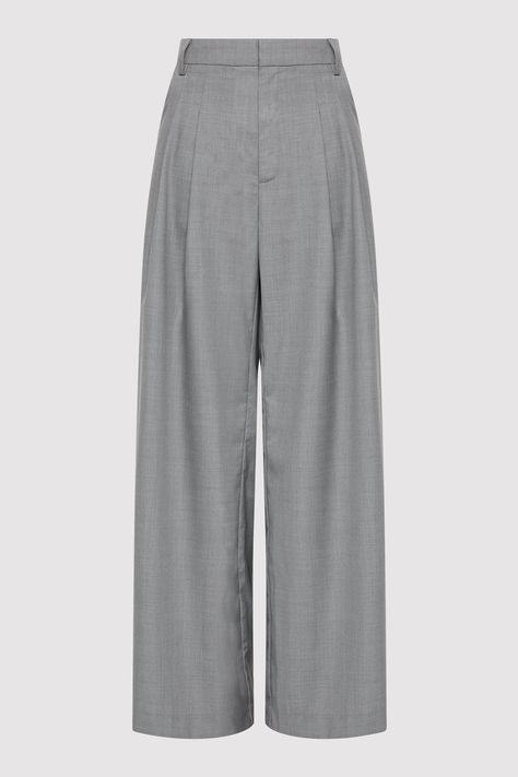 Wool Pleat Pants - Grey Model Celana, Pants Png, Adjustable Pants, Pleat Pants, College Wardrobe, St Agni, Garment Details, Byron Bay Australia, Classic Trousers