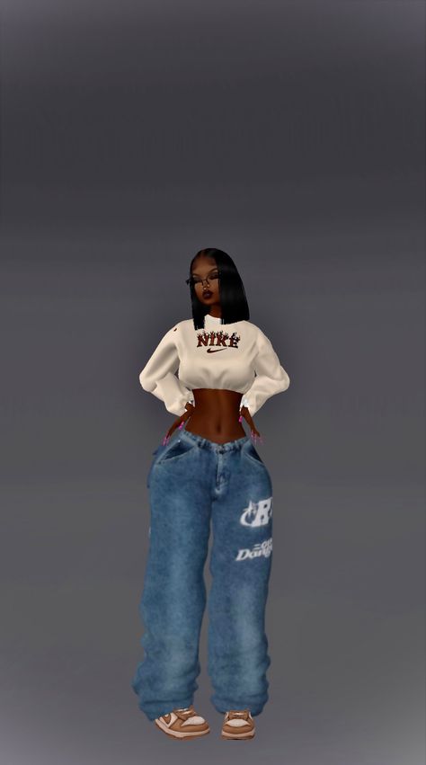 October Manifestations, Melanin Cartoon, Imvu Characters, Imvu Baddie, Black Bratz Doll, Imvu Outfits, Imvu Outfits Ideas Cute, Girl Gang Aesthetic, Sky Fit