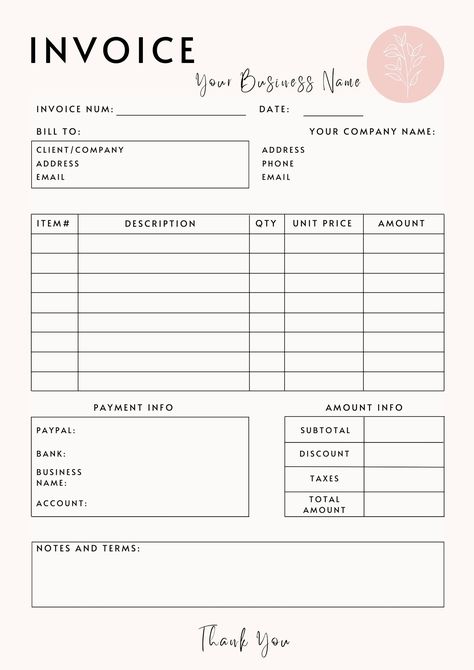 Business Invoice Templates Free, Order Form Template Free Printable Craft, Small Business Receipt Template, Custom Order Form Template Free, Small Business Order Forms, Order Form Template Free Printable, Invoices Design, Small Business Invoice Templates, Invoice Template Free Download