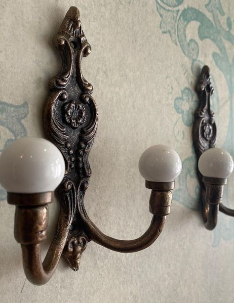 Victorian Entry, Coat Rack Wall Mount, Coat Hook Wall, Coat Closet Organization, Vintage Hooks, Decorative Wall Hooks, Hook Wall, Small Entryway, Coat Rack Wall