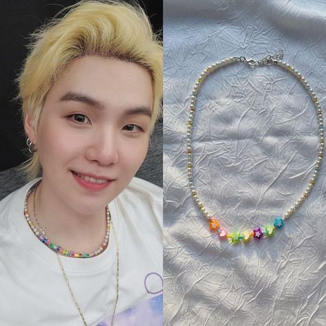 Kpop Idols Necklace, Korean Beaded Jewelry, Kpop Beads Accessories, Yoongi Necklace, Kpop Beaded Jewelry, Bts Beaded Bracelet, Bts Bracelet Beads, Yoongi Bracelet, Suga Necklace