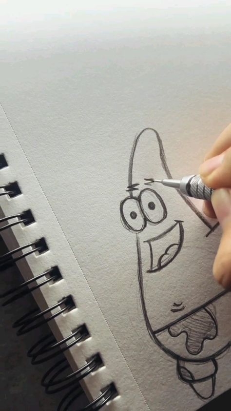 Draw Patrick Star, Girl Drawing Tutorial, Drawing Easy Ideas, Artwork Easy, Journey Art, Spongebob Patrick, Famous Artwork, First Tattoo