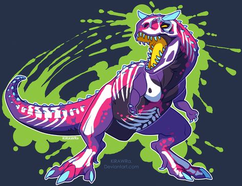 Radioactive Carnotaurus by KiRAWRa Arte Doodle, Dinosaur Pictures, Jurassic World Dinosaurs, Ark Survival Evolved, Paleo Art, Creature Drawings, Jurassic Park World, Dinosaur Art, A Dinosaur