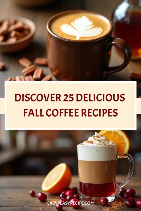 Discover 25 delicious fall coffee recipes at easypeasyrecipe.com. Maple Latte Recipe, Easy Coffee Drinks, Homemade Pumpkin Spice Coffee, Fall Coffee Recipes, Fall Coffee Drinks, Recipes For Fall, Easy Coffee Recipes, Homemade Pumpkin Spice, Cozy Drinks