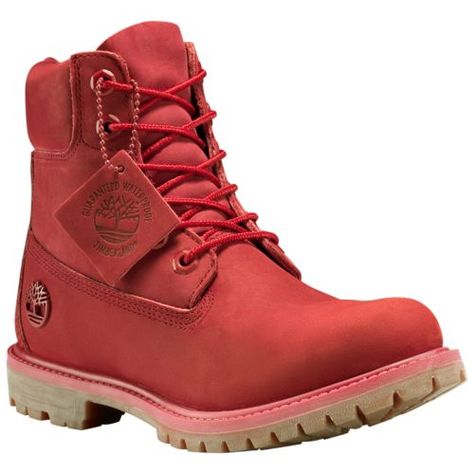 Women's Ruby Red 6-Inch Premium Waterproof Boots- Red Leather Boots, Timberland Classic, Boots Timberland, Timberland 6 Inch, Timberlands Women, Box Color, Women's Footwear, Waterproof Boots, Timberland Boots