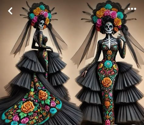 Catrina Dress, Catrina Costume, Sugar Scull, 1960s Fashion Women, Dia De Los Muertos Decorations Ideas, Classic Halloween Costumes, Halloween Makeup Diy, Den Mrtvých, Burlesque Costumes