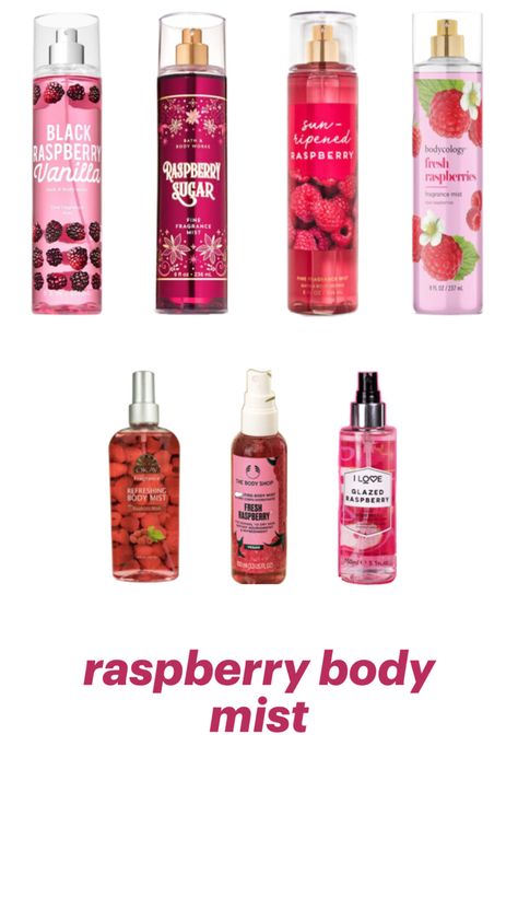 cute Black Bath, Vanilla Fragrance, Body Mist, Fragrance Mist, The Body Shop, Body Works, Raspberry, Vanilla, Fragrance