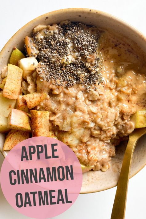 Healthy Oatmeal Recipes, Apple Cinnamon Oatmeal, Protein Oatmeal, Apple Oatmeal, Cinnamon Oatmeal, Healthy Apple, Healthy Oatmeal, Cinnamon Banana, Breakfast Meal Prep