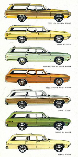 1971 Ford Station Wagons Maintenance/restoration of old/vintage vehicles: the material for new cogs/casters/gears/pads could be cast polyamide which I (Cast polyamide) can produce. My contact: tatjana.alic@windowslive.com 70s Station Wagon, Ford Station Wagon, Station Wagon Cars, Automobile Advertising, Wagon Cars, Ford Ltd, Ford Lincoln Mercury, Station Wagons, Ford Cars