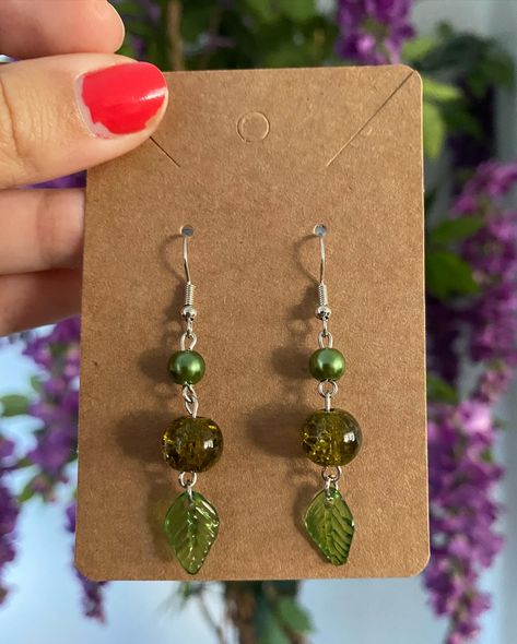 In Tune With Nature, Fairy Earrings, Fall Bead, Diy Jewelry Earrings, Leaf Beads, Earthy Jewelry, Nature Earrings, Ear Ring, Earring Ideas