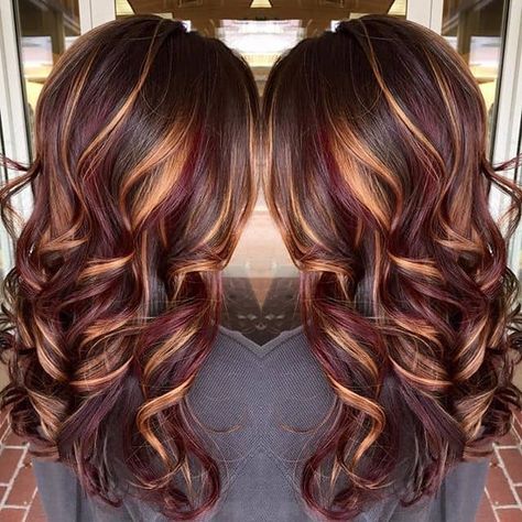 45 Cute & Unique Hair Color Ideas for Long Hair (2023 Trends) Bayalage Brunette, Pelo Color Borgoña, Red Highlights In Brown Hair, Latest Hair Color, Hair Blond, Hair Color Burgundy, Beautiful Hairstyle, Red Brown Hair, Brown Hair With Blonde Highlights