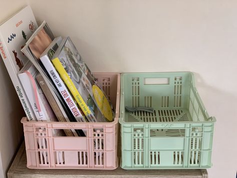 Danish Decor, Closet Organisation, Mini Crates, Plastic Crates, Japanese Room, Uni Room, Bedroom Decor For Teen Girls, Teen Girl Room, Danish Pastel