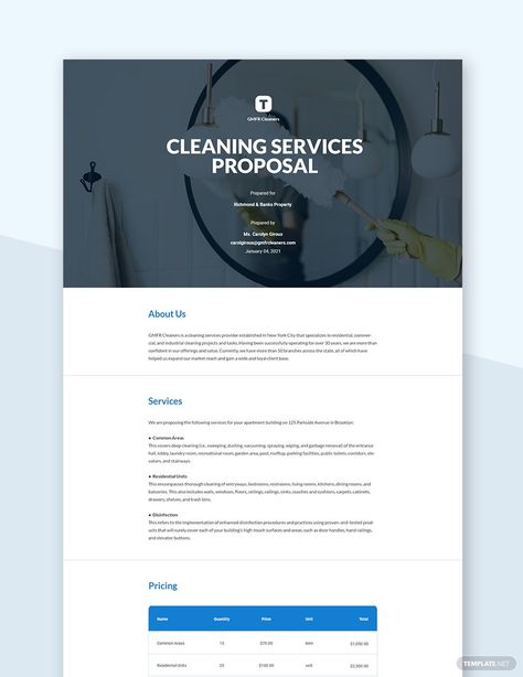 Cleaning Business Proposal Template, Commercial Cleaning Proposal, Cleaning Buisness, Small Business Ideas Products, Cleaning Contracts, Business Proposal Sample, Word Ideas, Proposal Letter, Best Proposals