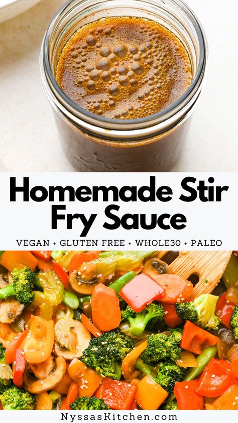 Gluten Free Stir Fry Sauce, Healthy Stir Fry Sauce, Paleo Stir Fry, Chicken Stir Fry Sauce, Gluten Free Stir Fry, Fry Sauce Recipe, Stir Fry Sauce Easy, Pork Stir Fry Recipes, Homemade Stir Fry Sauce