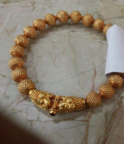 Gold Wax Beads Bangle Approx Wt- 15-20 Grams #KidsGoldJewellery Kankanalu Gold Designs, Wax Gold Jewellery, Gold Chandbali Traditional Bangle, Traditional 22k Gold Chandbali Bangle, 10 Gram Gold Kangan, Diamond Drop Earrings Simple, 22k Gold Bangle For Diwali, Kambi Bangles Gold, Kids Gold Jewelry