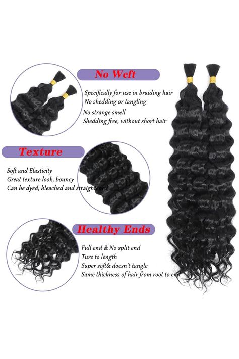 VITALITY 24 inch Italian Curly Bulk Human Hair Braiding Hair 100 percent Human Hair Unprocessed Brazilian Virgin Hair for Human Hair Extensions 2 Bundles 100g Human Hair for wet and wavy braiding hair Human Hair Braiding Hair, Wavy Hair With Braid, Human Hair For Braiding, Hair Braiding, Human Braiding Hair, Braiding Hair, Boho Braids, Brazilian Virgin Hair, Split Ends