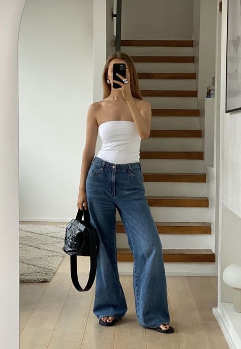 Baggy Jeans Outfit, Look Jean, Dream Outfits, Jeans Outfit Casual, Corporate Outfits, Looks Street Style, Fashion 2024, 2024 Fashion, Casual Style Outfits