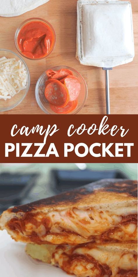 Campervan Meals, Pie Irons, Pizza Pockets Recipe, Pizza Pocket, Campfire Meals, Pie Iron Recipes, Camp Meals, Camping Cooker, Pie Iron