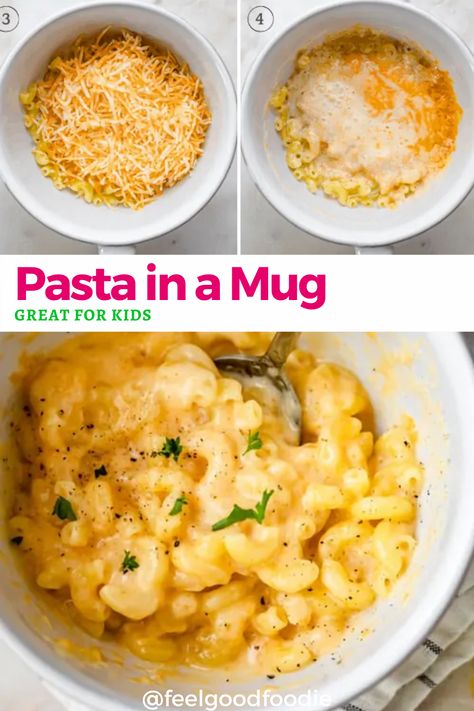 Pasta In A Mug, Mug Pasta, Mac And Cheese Microwave, Instant Pasta, Pasta Recipes For Dinner, Microwave Cooking Recipes, Microwave Mug Recipes, Easy Microwave Recipes, Single Serve Meals