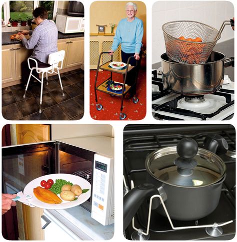 Examples of adaptive kitchen equipment Adaptive Equipment Occupational Therapy, Adaptive Devices, Adaptive Tools, Gifts For Foodies, Occupational Therapy Activities, Adaptive Equipment, Vision Therapy, Assistive Devices, Activities Of Daily Living