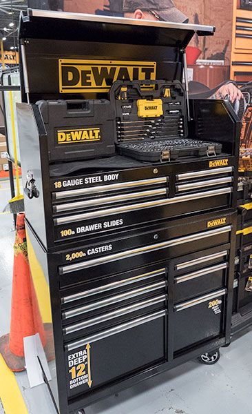 Dewalt Garage, Dewalt Workshop, Dewalt Storage, Dewalt Tough System, Tool Box Diy, Power Tool Storage, Ultimate Garage, Dewalt Tools, Tool Box Organization