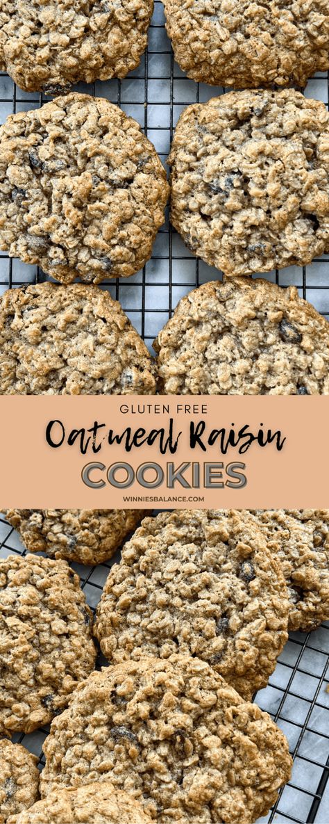 Gluten Free Oatmeal Raisin Cookies, Chewy Oatmeal Raisin Cookies, Sugar Free Oatmeal, Cookie Recipes Oatmeal Raisin, Oatmeal Raisin Cookies Chewy, Old Fashioned Oats, Old Fashioned Oatmeal, Almond Flour Cookies, Gf Baking