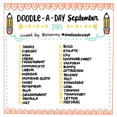 Doodle Prompts, Doodle A Day, Sketchbook Challenge, Doodle A, Daily Doodle, Journal Challenge, Drawing Prompt, Tattoo Videos, Photography Challenge