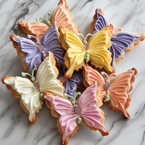 Sugarland Treats Spring Bakes, Easter Bakes, Edible Butterflies, Elegant Cookies, Edible Butterfly, Butterfly Cookies, Spring Baking, Daisy Cakes, Easter Egg Art