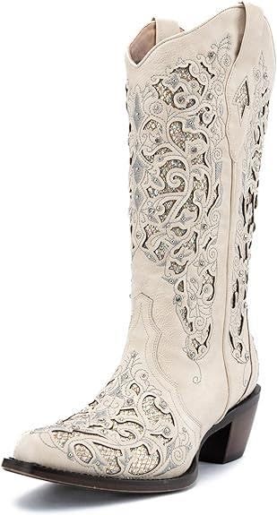 PRICES MAY VARY. 【Beautiful Moment】：SO SIMPOK cowgirl mid calf boots that feature a Pointy-Toe design and Glitter Inlay Rhinestones embroidery detail.Add to your Beauty. 【Western Style】: Heel height 2IN,Durable soft material and Chunky heel design provides better support and stability,Make your walking more comfortable and stable, Cowboy Boots for Women look can be paired with jeans or dresses for a western flair to any outfit. 【PREMIUM QUALITY】:Boot height 14IN,The uppers of our pull on knee hi Glitter Knee High Boots, Boots Wedding, Wedding Glitter, Heel Design, Glitter Wedding, Wide Calf, Western Cowboy Boots, Calf Boots, Mid Calf Boots