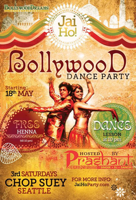 Bollywood Theme Party Invitation, Bollywood Party Decorations, Class Poster Design, Dance Poster Design, Musical Birthday Cards, Bollywood Theme Party, Mickey Mouse Invitations, Bollywood Retro, Bollywood Theme