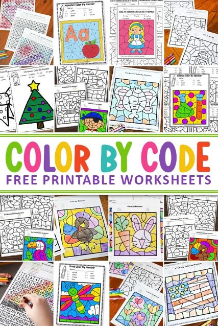 Color by Code Worksheets Easter Math Worksheets, Christmas Color By Number, Number Printables, Letter Recognition Worksheets, Football Coloring Pages, Sight Word Coloring, Color By Number Printable, Thanksgiving Worksheets, Christmas Science