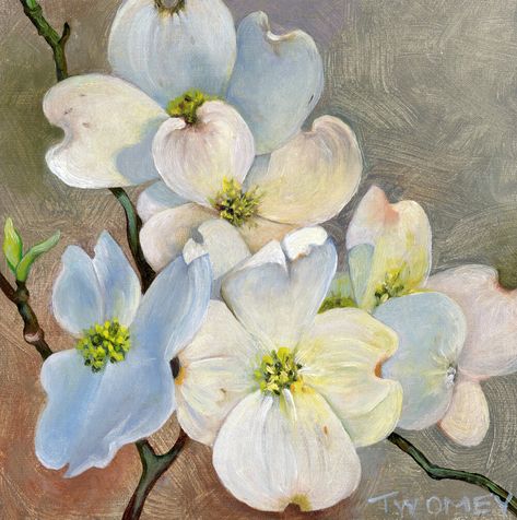 Dogwood Blooms, Dogwood Branches, Pink Dogwood, Original Paintings For Sale, Dogwood Trees, Dogwood Flowers, Spring Painting, Flower Clipart, Ceramic Flowers