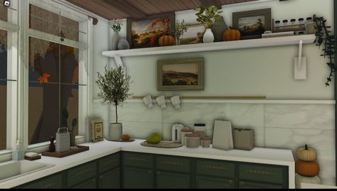 Bloxburg Paris, Autumn Bloxburg, Bloxburg City, Bloxburg Interior, Bloxburg Hacks, Fall House, Townhouse Exterior, Blocksburg Room Ideas￼, Bloxburg Kitchen