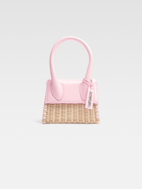 Le Chiquito Moyen, Jacquemus Bags, Jacquemus Bag, Structured Bag, Girly Bags, Wicker Bags, Pink Girly Things, Luxury Bag, Birthday Wishlist