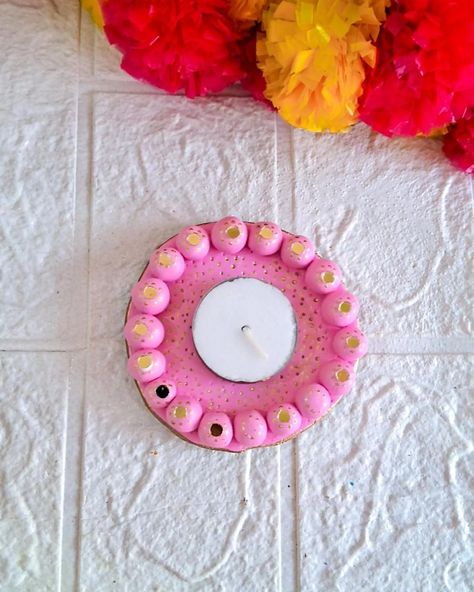 I crafted a tea light candle holders using air dry clay and mini round mirrors. After smoothing the surface with sandpaper, I painted some cute Pastel Colours 😍 @hobbyideasindia Now, I have a beautiful handmade tea light candle holders 🌟🪔 Clay from:- @shapease_clay @icraft_design Mirrors:- @crystalindia (all time favourite) Hope you like this video❤️ Let me know if you have any questions 😃 . . . (Diwali diy, Diy tea light holder, Diy candle holder, Clay art, Clay craft, Clay art work, Te... Tea Light Holder Diy, Light Holder Diy, Candle Holders Clay, Candle Holder Clay, Clay Art Work, Diy Candle Holder, Diy Tea, Tea Light Candle Holders, Craft Clay