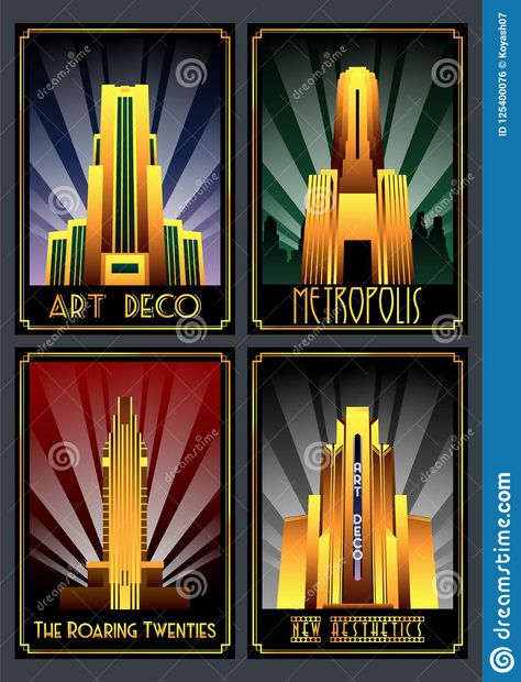 Art Deco Illustrations, Casino Party Decorations, Casino Decorations, Art Deco Illustration, Deco Architecture, Deco Poster, Art Deco Buildings, Architecture Poster, Art Deco Posters