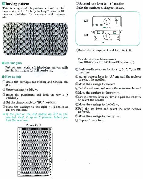 Ribber fabrics with main bed tuck patterning – alessandrina.com Brother Knitting Machine, Electronics Pattern, Back To The 50s, Types Of Siding, Machine Knit, Pick Stitch, Knit Edge, Knitting Machine Projects, Pattern Knitting