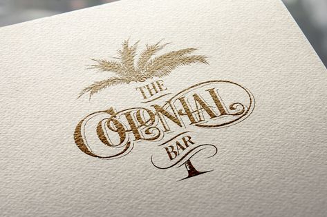 Brand development for The Colonial Bar. Colonial Logo Design, Colonial Design Graphic, Colonial Bar, Mexican Branding, Bar Logo Design, Bride Cartoon, Lounge Logo, Best Script Fonts, Colonial Design