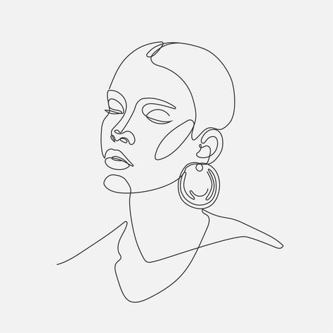 Women Face Outline Art, Women Empowerment Drawing, One Line Art Woman Face, Line Art Icons, Art Fil, Line Art Woman, Woman Line Art, Salon Logo Design, Minimalism Art