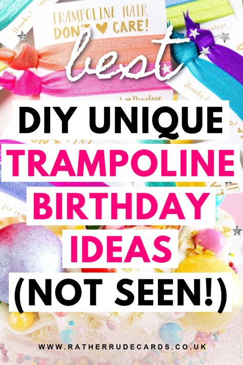 Unique trampoline park birthday party ideas from themes to decor and DIY creative party favors ideas for a trampoline party for girls and boys Jump Birthday Party Ideas, Trampoline Party Decorations, Trampoline Park Party Ideas, Jumping Party Theme, Trampoline Park Party Favors, Trampoline Birthday Party Favors, Bounce Party Ideas, Trampoline Decorations Ideas, Jump Party Ideas