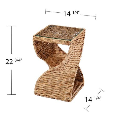 Wicker Bed, Bed Side Tables, Wicker Side Table, Floor Shelf, Glass Floor, Small Shelves, Water Hyacinth, End Tables With Storage, Nebraska Furniture Mart