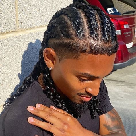 Men’s Flat Twist Styles, Men’s Flat Twist, Flat Twists Men, Flat Twist Men, Dyed Braids, Cruise Hairstyles, Mini Afro, Twist Hair Men, Cornrow Braids Men