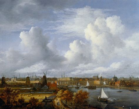 All Things Bright and Beautiful: Jacob von Rueysdale - Hogesluis Amstel, Georg Phil... Jacob Van Ruisdael, Amsterdam Vintage, Dutch Art, Victorian Paintings, Dutch Golden Age, London Skyline, Dutch Painters, Lake Wall Art, Art Uk