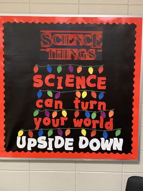 Stranger Things Classroom Door, Stranger Things Classroom Ideas, Stranger Things Bulletin Board, Stranger Things Classroom, Deco Classroom, Unique Bulletin Board Ideas, Science Bulletin Board, Resident Assistant Bulletin Boards, Scuba Steve