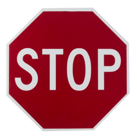 A 24” stop sign is a critical road display product to have for those highly populated traffic control areas. The outdoor symbol for vehicles is made from a weather resistant aluminum and is visible in both day and night with its retro-reflective surface. The red stop sign has the signature octagon design seen out on the road and is perfect for any driving intersection. Affix these traffic control products to a pole or wall to warn drivers to come to a halt to prevent accidents. The stop sign is Road Traffic Safety, Reflective Sign, Diy Home Security, Room Prints, Traffic Safety, Stop Sign, Office Buildings, Warning Sign, Parking Signs