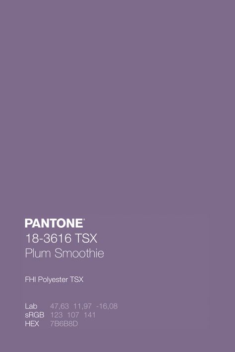 FHI Polyester TSX · Full Pantone Color Gallery Pretty Pantone Colors, Plum Colour Palette, Lavender Color Code, Bright Pantone, Pastel Pantone, Mood Boards Color, Wood Palette, Pantone Tcx, Homescreen Icons