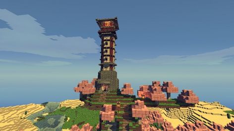 Island/hill Japanese Lighthouse Minecraft Project Japanese Lighthouse Minecraft, Mc Lighthouse, Japanese Lighthouse, Minecraft Lighthouse, Minecraft Cottagecore, Minecraft Earth, Minecraft Japanese, Minecraft Village, Minecraft Structures