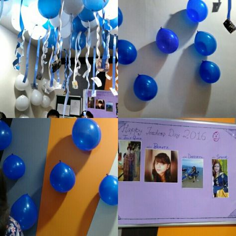 Decoration for teacher's day celebration with balloons and streamers Decoration For Teachers Day Celebration, Teachers Day Decoration, Balloons And Streamers, Teachers Day Celebration, Class Decoration, Teachers Day, Event Organization, Classroom Themes, Balloon Decorations