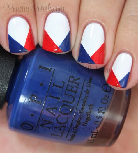 Red White Blue French Tips, Red White And Blue Nails French Tip, Red And Blue French Tip Nails, Red Blue Nails, Red And Blue Nails, Red White And Blue Nails, Red White Blue Nails, Patriotic Nails, Usa Nails