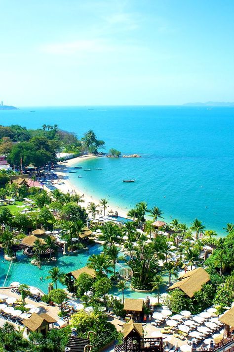 A view from beach resort, Pattaya, Thailand - Enjoy the blue ocean view Sanctuary Of Truth, Thailand Nightlife, Bangkok Guide, Tree Town, Pattaya City, City By The Sea, Bangkok City, Koh Chang, Pattaya Thailand